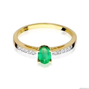 Pierścionek W067 Szmaragd 0,40ct żółte złoto