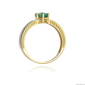 Pierścionek W075 Szmaragd 0,50ct żółte złoto