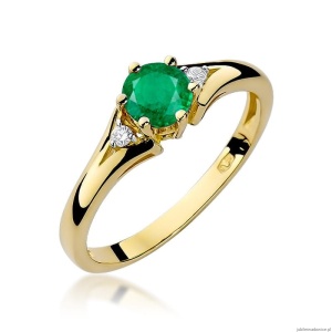 Pierścionek W0076 Szmaragd 0,50ct żółte złoto