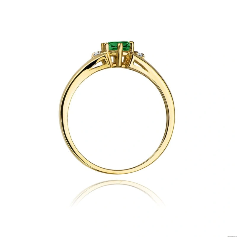 Pierścionek W0076 Szmaragd 0,50ct żółte złoto