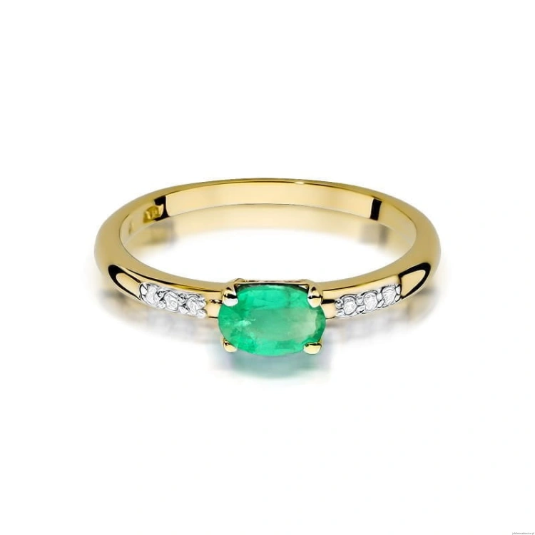 Pierścionek W077 Szmaragd 0,40ct żółte złoto