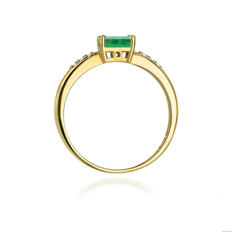 Pierścionek W077 Szmaragd 0,40ct żółte złoto