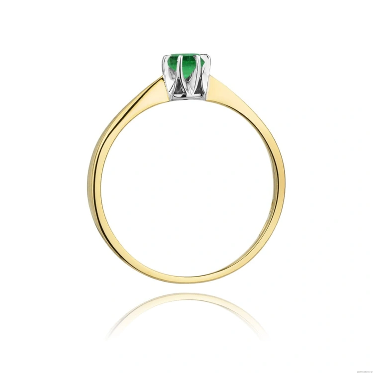 Pierścionek W111 Szmaragd 0,15ct żółte złoto
