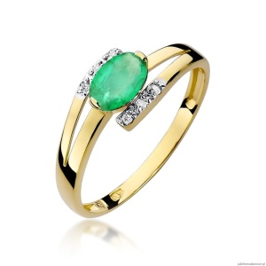 Pierścionek W119 Szmaragd 0,40ct żółte złoto