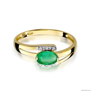 Pierścionek W119 Szmaragd 0,40ct żółte złoto