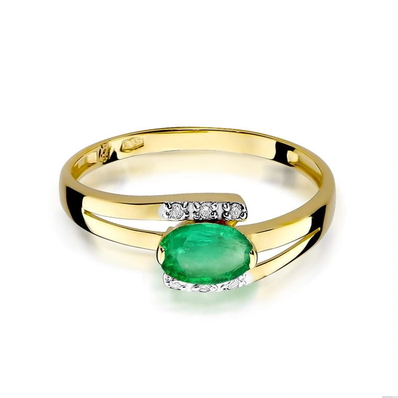 Pierścionek W119 Szmaragd 0,40ct żółte złoto