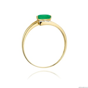 Pierścionek W119 Szmaragd 0,40ct żółte złoto