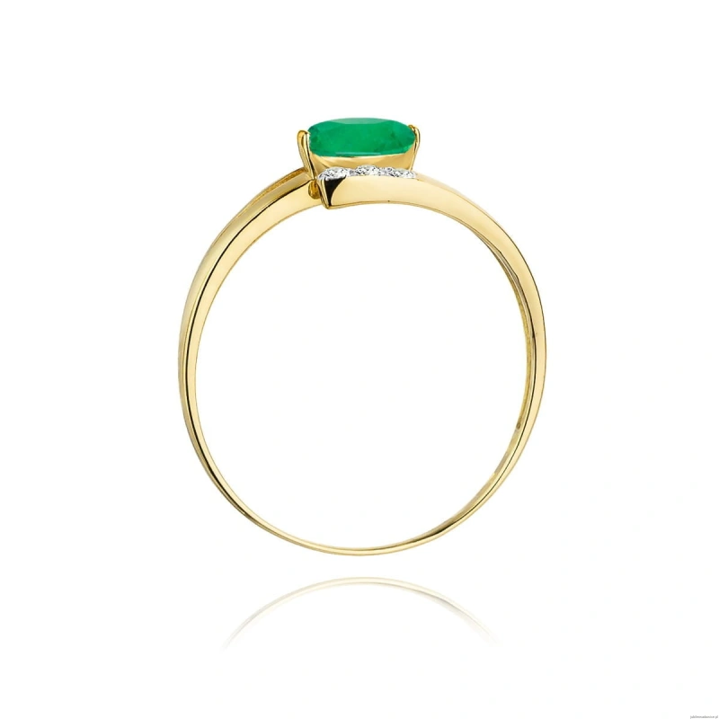 Pierścionek W119 Szmaragd 0,40ct żółte złoto
