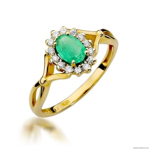 Pierścionek W182 Szmaragd 0,40ct żółte złoto