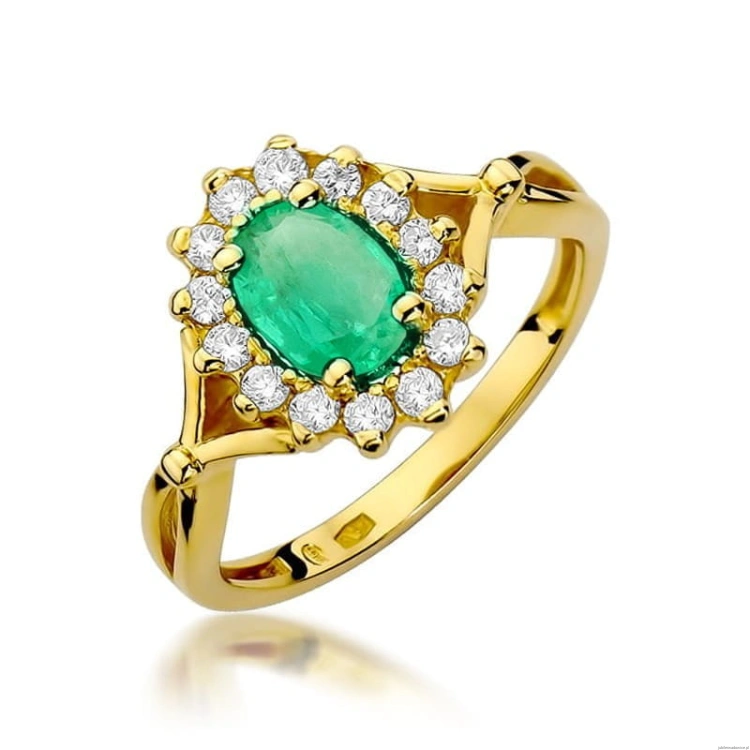 Pierścionek W182 Szmaragd 0,80ct żółte złoto