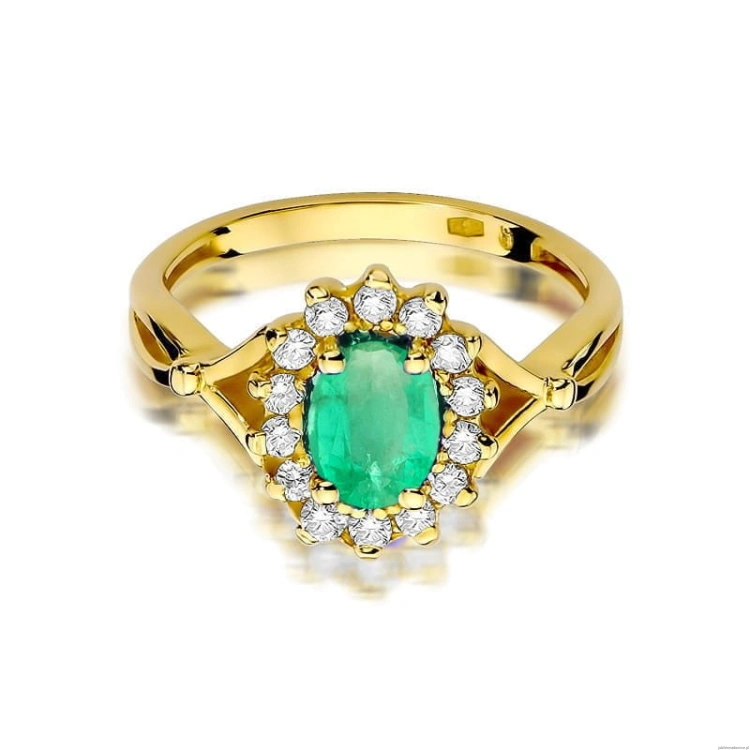 Pierścionek W182 Szmaragd 0,80ct żółte złoto