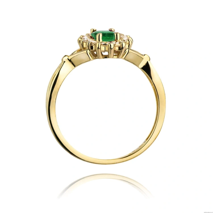 Pierścionek W182 Szmaragd 0,80ct żółte złoto