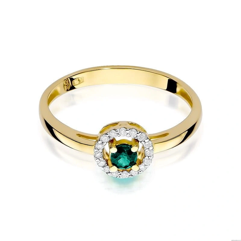 Pierścionek W238 Szmaragd 0,15ct żółte złoto