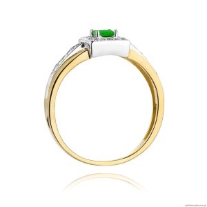Pierścionek W271 Szmaragd 0,15ct żółte złoto
