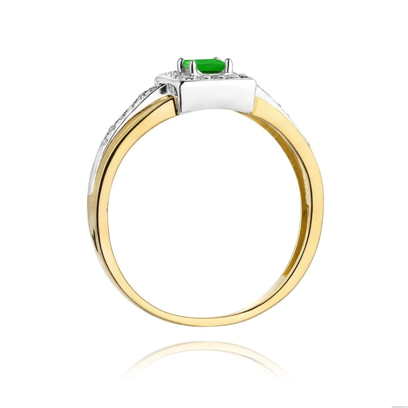 Pierścionek W271 Szmaragd 0,15ct żółte złoto