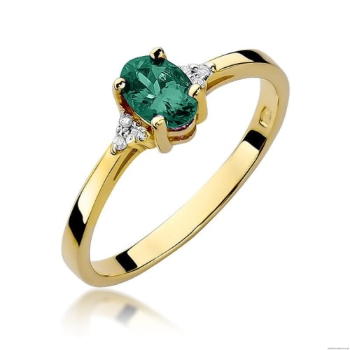 Pierścionek W301 Szmaragd 0,40ct żółte złoto