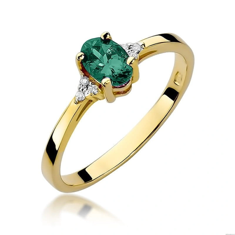 Pierścionek W301 Szmaragd 0,40ct żółte złoto