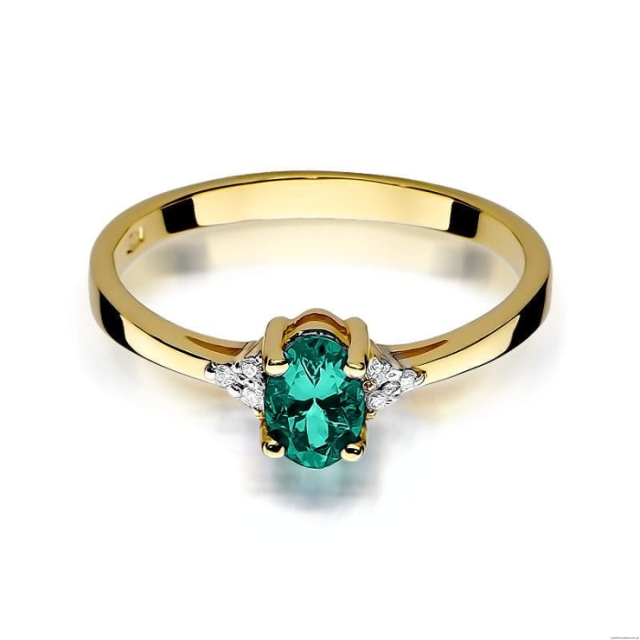 Pierścionek W301 Szmaragd 0,40ct żółte złoto