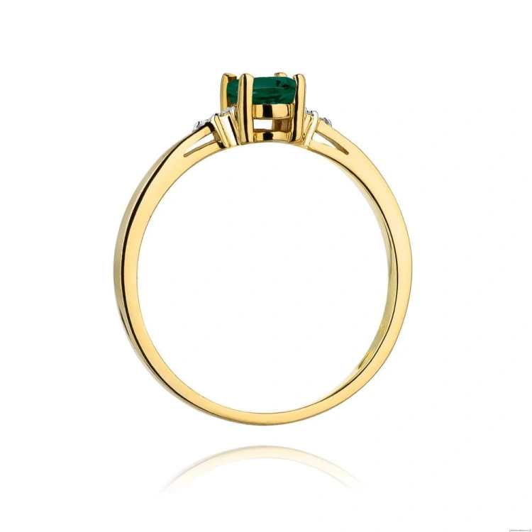 Pierścionek W301 Szmaragd 0,40ct żółte złoto