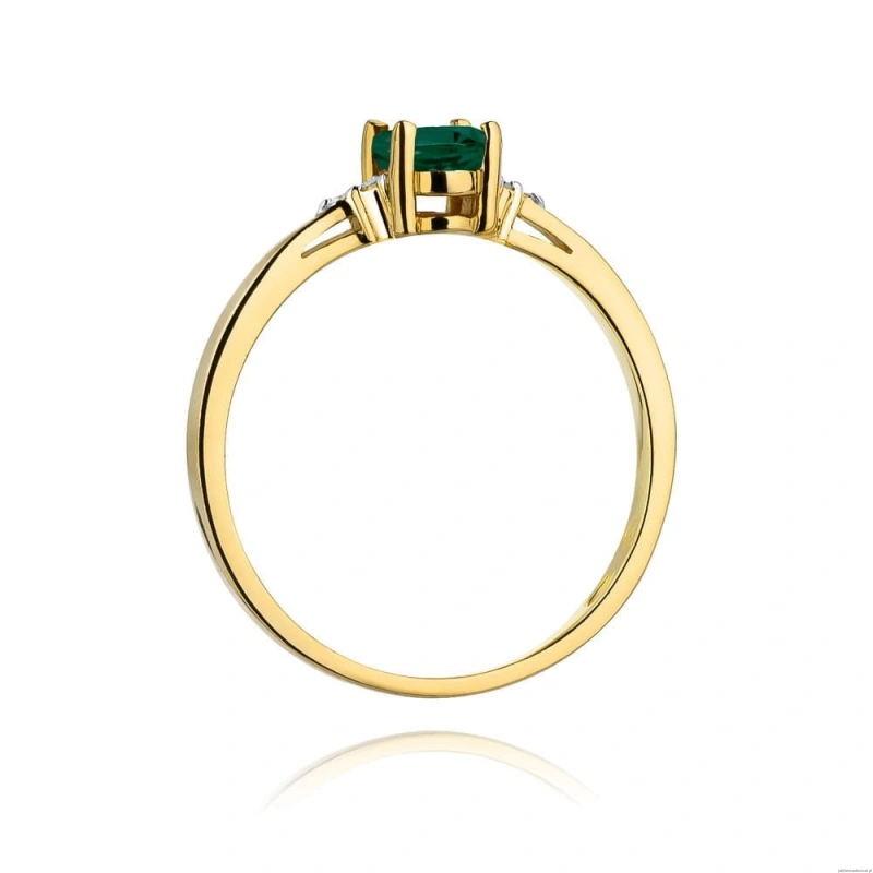 Pierścionek W301 Szmaragd 0,40ct żółte złoto