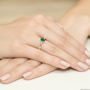 Pierścionek W301 Szmaragd 0,40ct żółte złoto