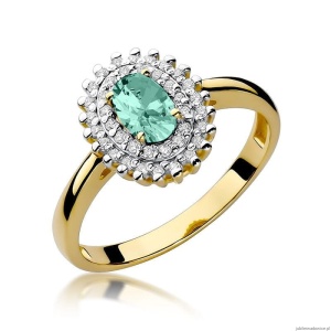 Pierścionek W303 Szmaragd 0,40ct żółte złoto