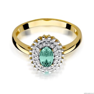 Pierścionek W303 Szmaragd 0,40ct żółte złoto