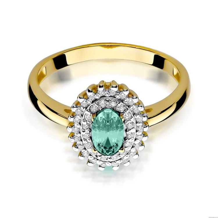 Pierścionek W303 Szmaragd 0,40ct żółte złoto
