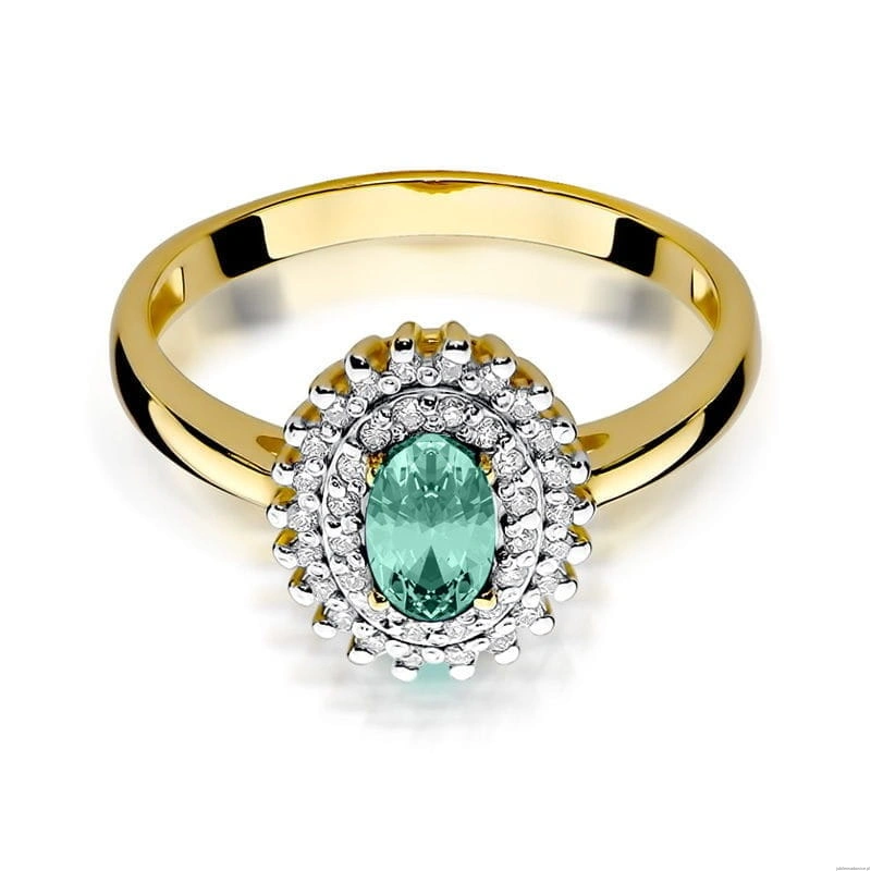 Pierścionek W303 Szmaragd 0,40ct żółte złoto