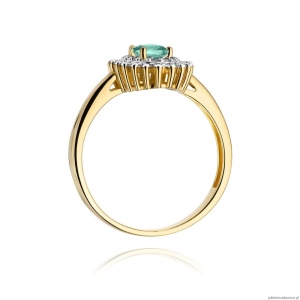 Pierścionek W303 Szmaragd 0,40ct żółte złoto