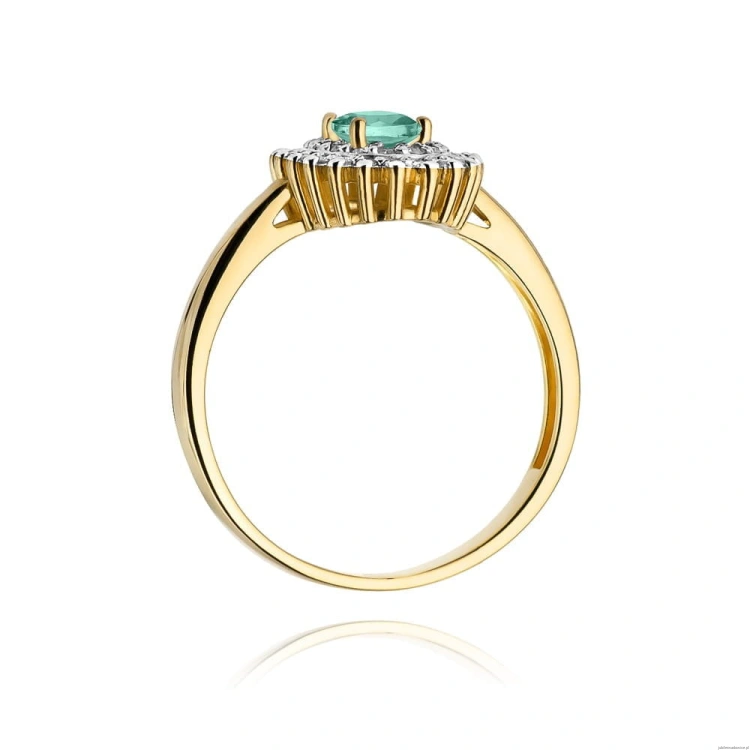 Pierścionek W303 Szmaragd 0,40ct żółte złoto