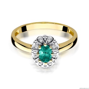 Pierścionek W304 Szmaragd 0,40ct żółte złoto