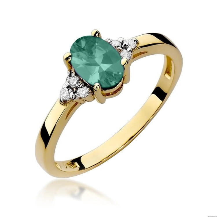 Pierścionek W308 Szmaragd 0,80ct żółte złoto