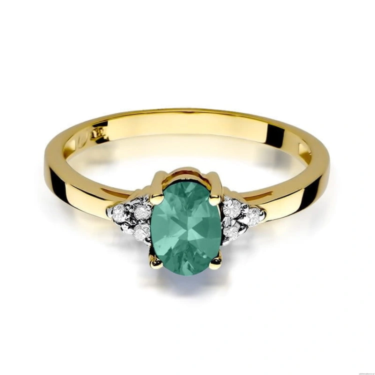 Pierścionek W308 Szmaragd 0,80ct żółte złoto
