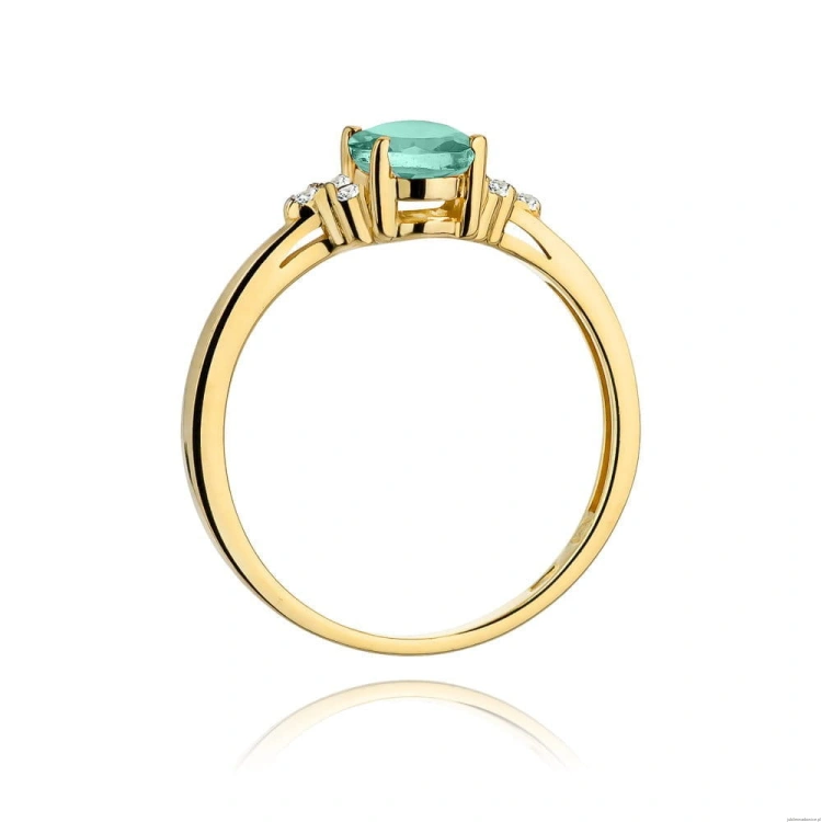 Pierścionek W308 Szmaragd 0,80ct żółte złoto