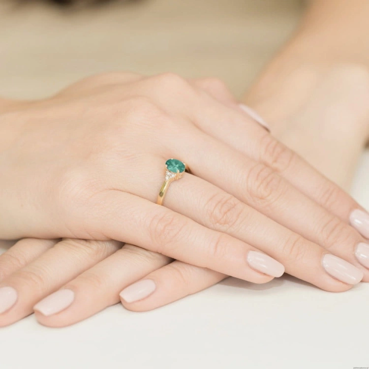 Pierścionek W308 Szmaragd 0,80ct żółte złoto