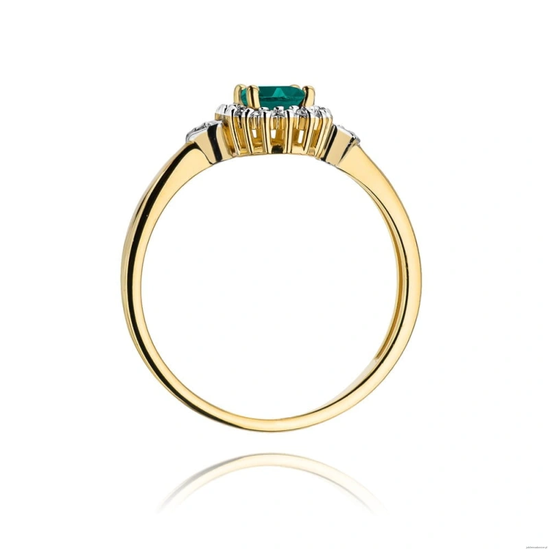 Pierścionek W312 Szmaragd 0,40ct żółte złoto