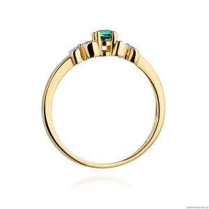 Pierścionek W414 Szmaragd 0,15ct żółte złoto