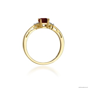 Pierścionek W002 Granat 0,70ct żółte złoto