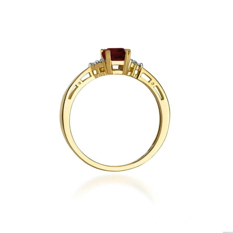 Pierścionek W002 Granat 0,70ct żółte złoto