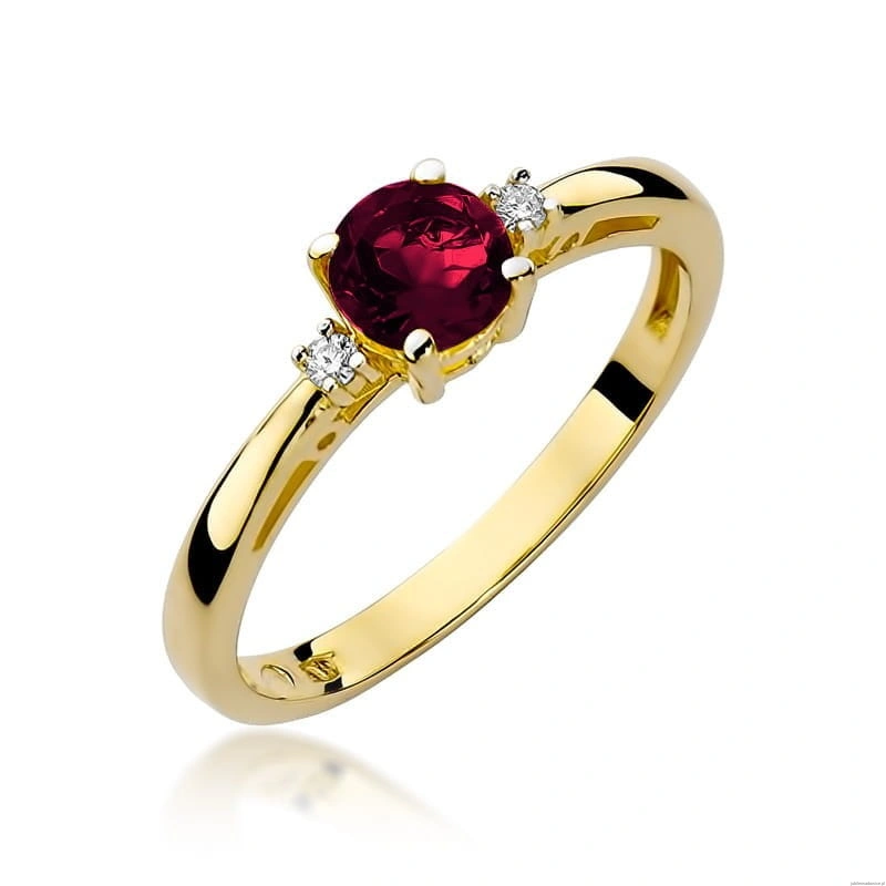 Pierścionek W010 Granat 0,60ct żółte złoto