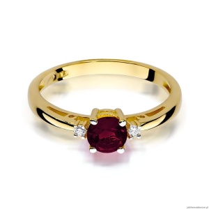 Pierścionek W010 Granat 0,60ct żółte złoto