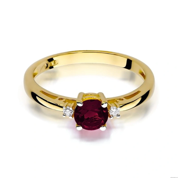 Pierścionek W010 Granat 0,60ct żółte złoto