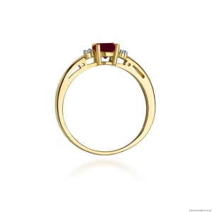 Pierścionek W010 Granat 0,60ct żółte złoto