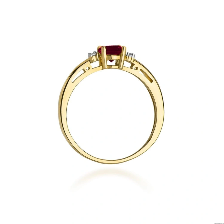 Pierścionek W010 Granat 0,60ct żółte złoto