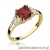 Pierścionek W040B Granat 1,30ct żółte złoto