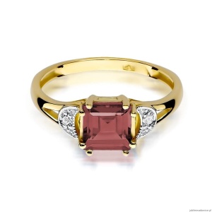 Pierścionek W040B Granat 1,30ct żółte złoto