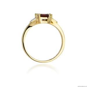 Pierścionek W040B Granat 1,30ct żółte złoto