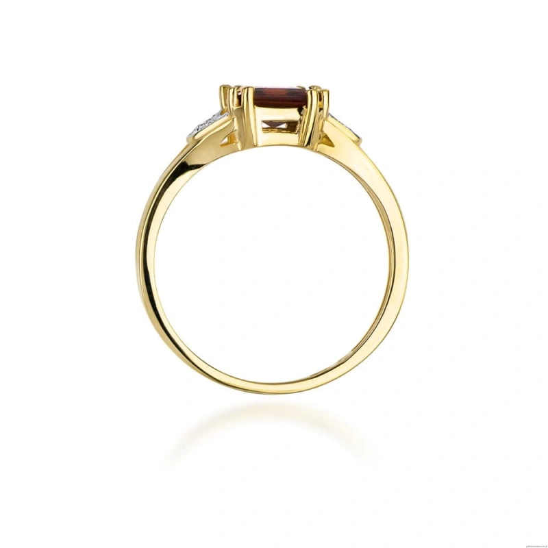 Pierścionek W040B Granat 1,30ct żółte złoto