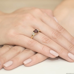 Pierścionek W040B Granat 1,30ct żółte złoto